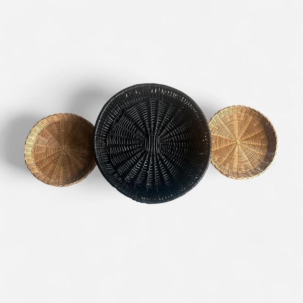 Set of 3 Wicker Wall Display Baskets